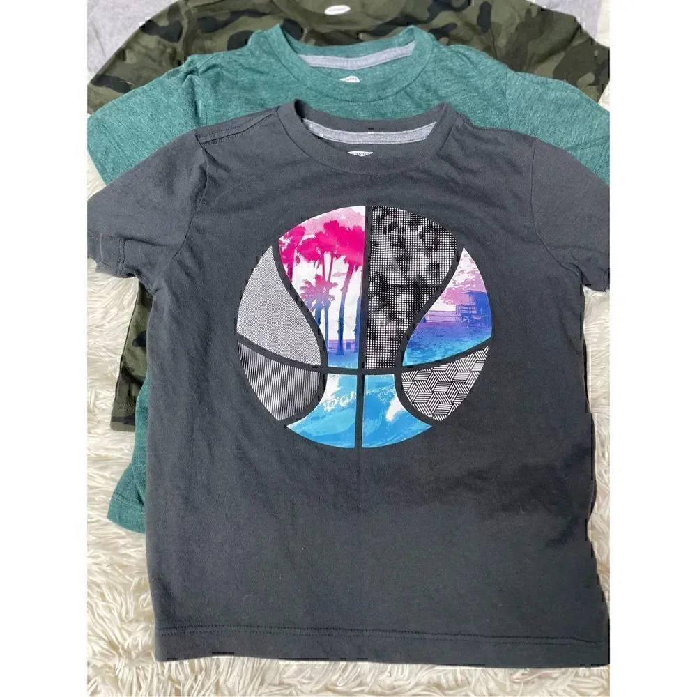Great Used Condition Boys 4 piece size 6-7 Short Sleeve Graphic Tshirts by Old N - Picture 2 of 10